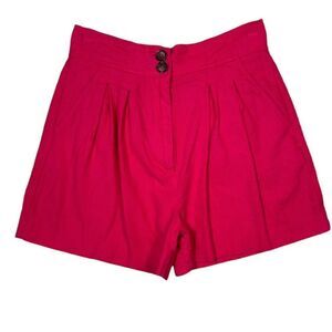 Jason Wu | Black Linen Blend High Waisted Pleated Shorts